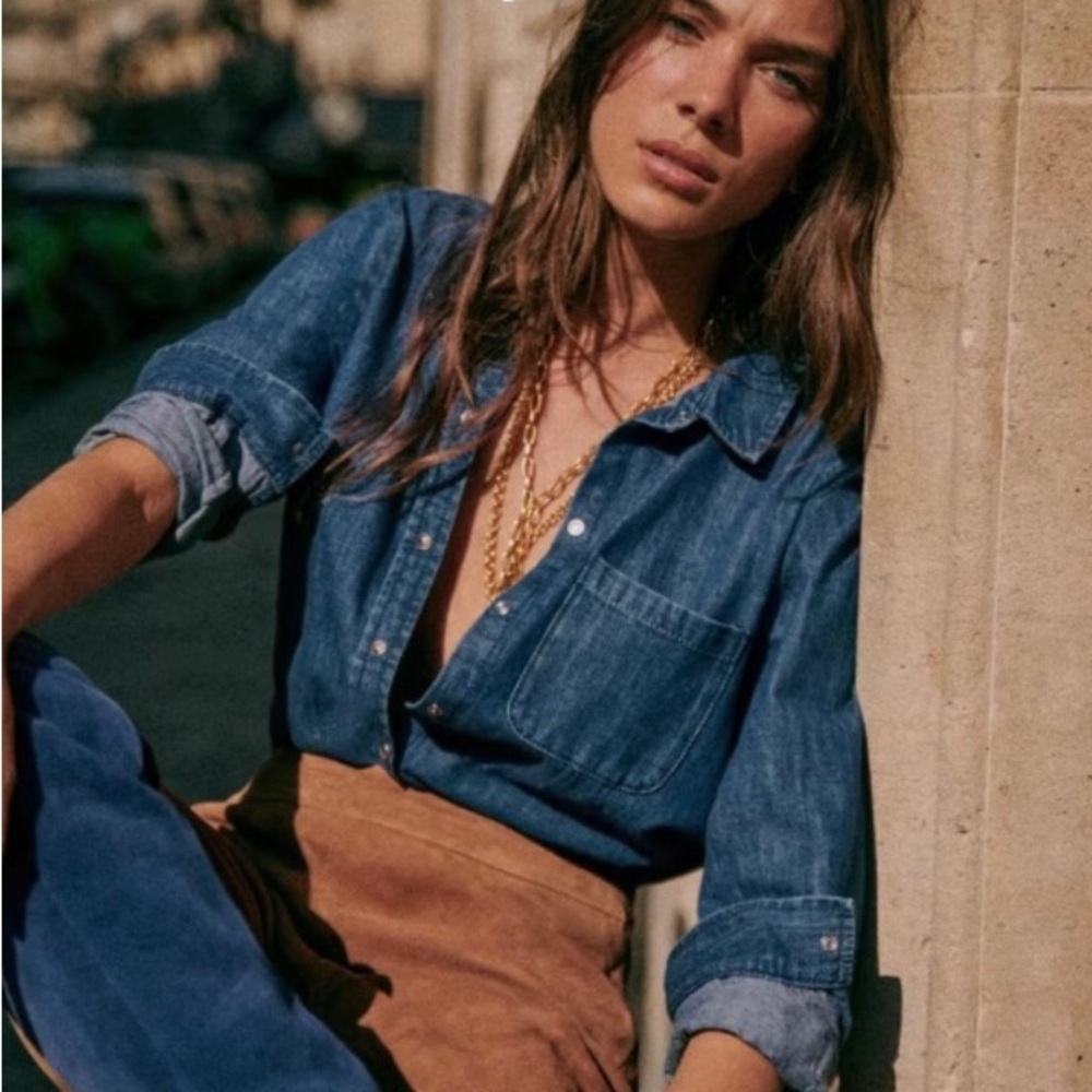 SEZANE MAX/TOMBOY SHIRT DENIM 36